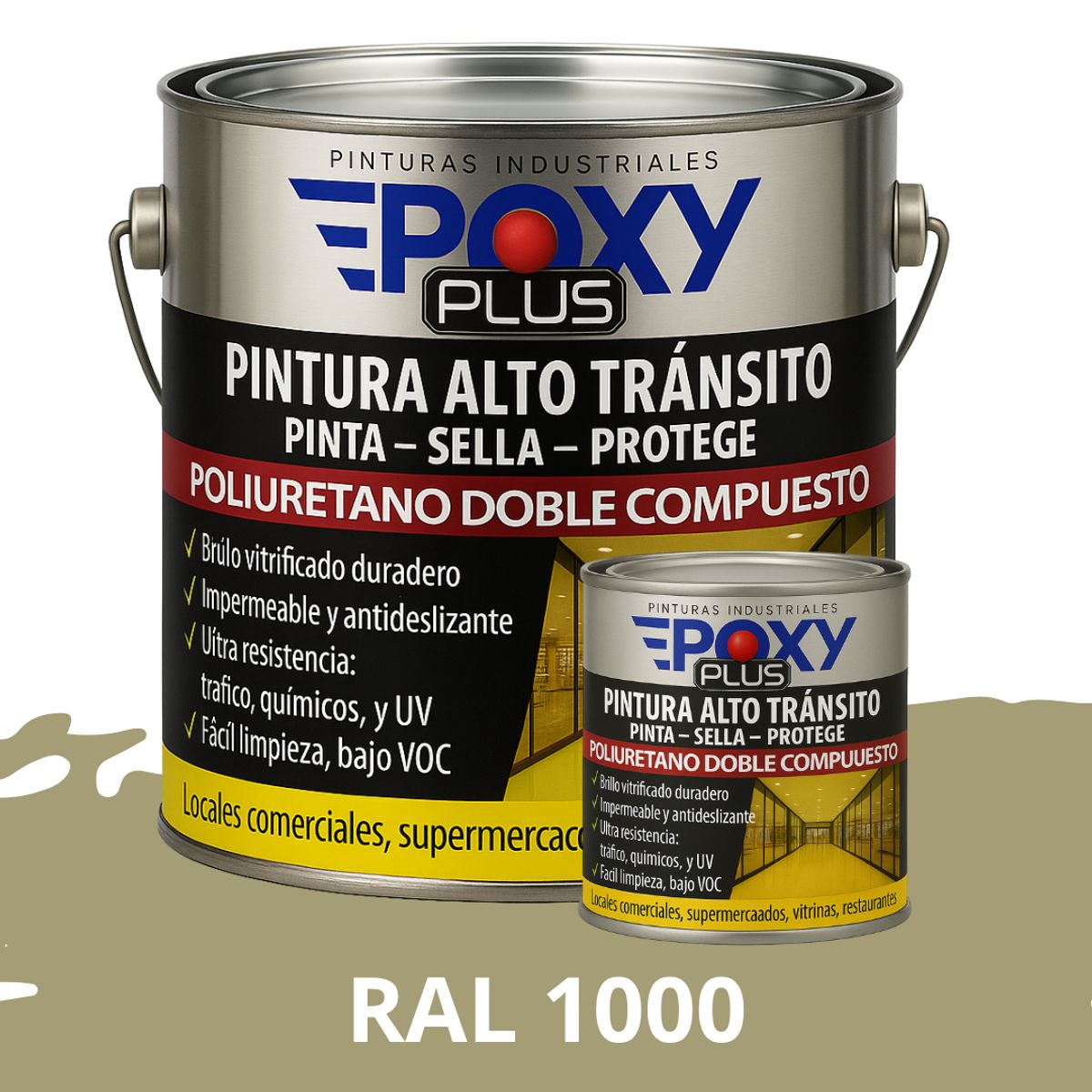 EPOXY - PINTURA ALTO TRANSITO-   POLIURETANA 2K - RAL 1000 GALÓN