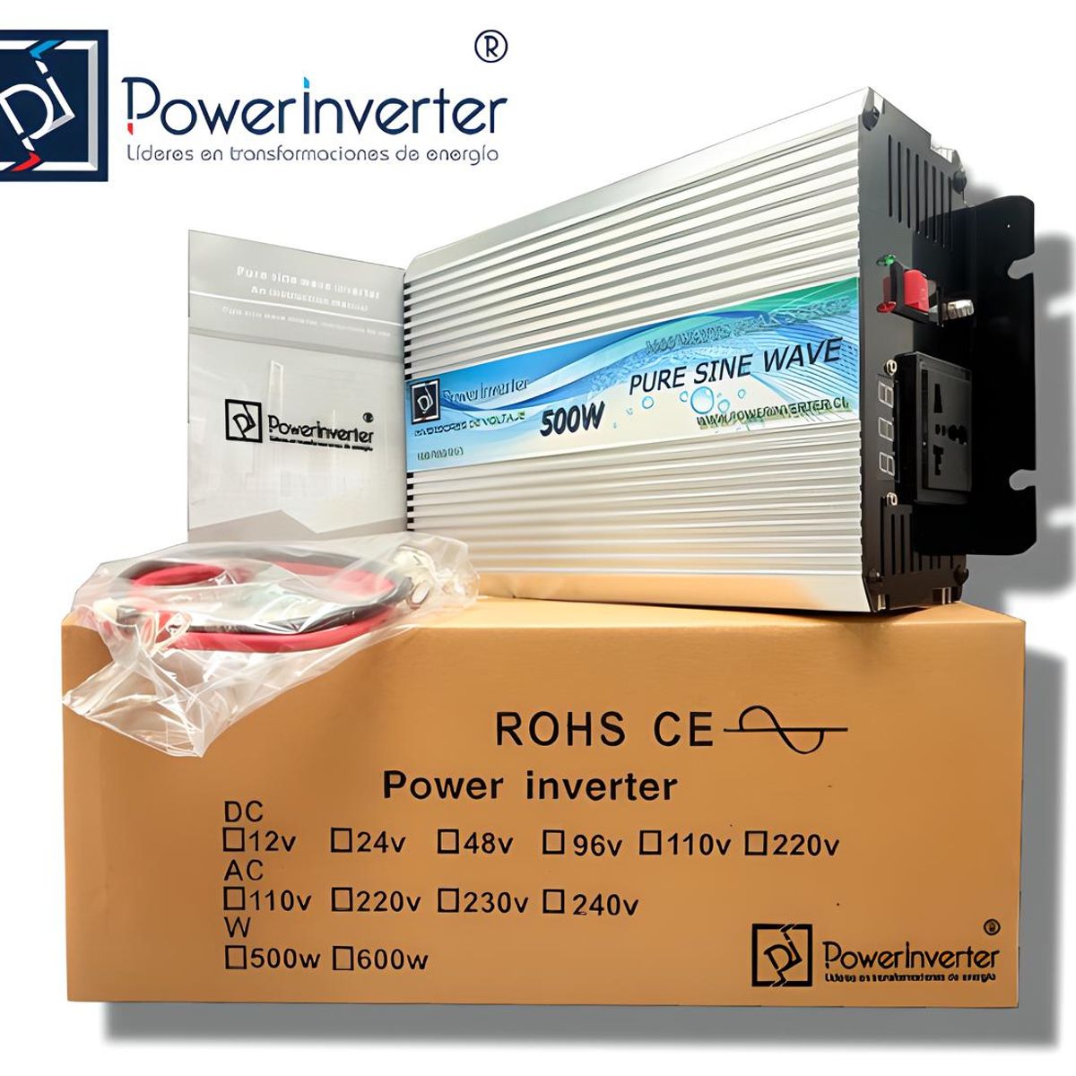 GENERICO - INVERSOR DE VOLTAJE 24VDC220VAC 500W - 1000W PEAK -PSW - PRO