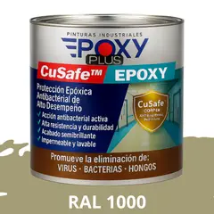 EPOXY - PINTURA CuSafe ANTIBACTERIAL Pisos - EPOXICO 1K - RAL 1000 1/4 GALÓN