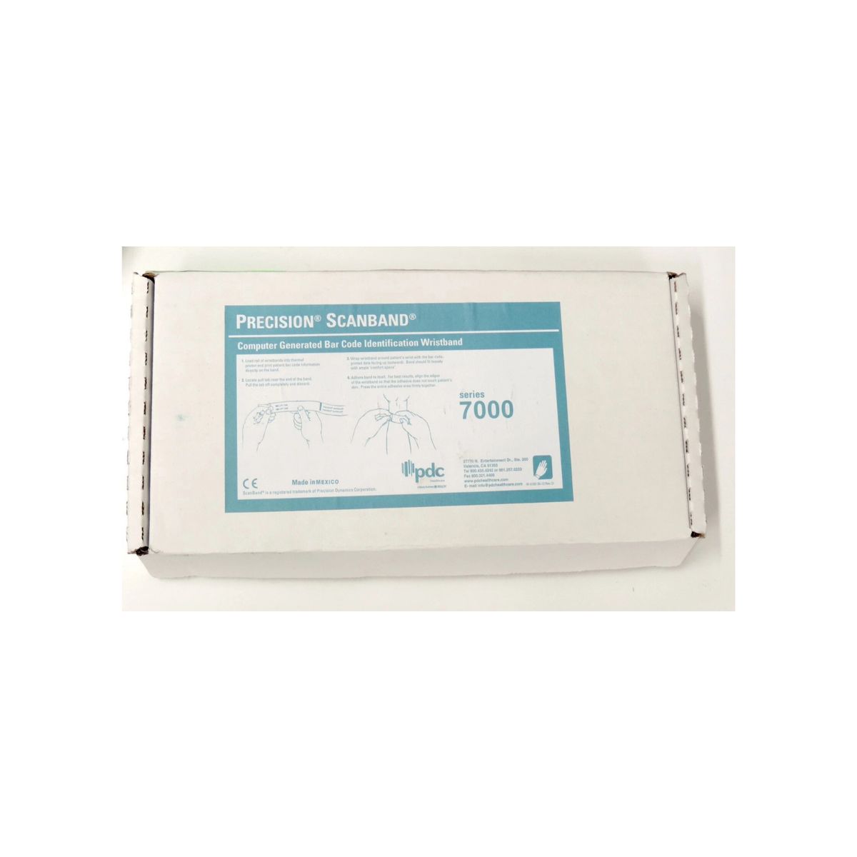 GENERICO - Pulsera identificación Adulto PDC Precision Scanband caja 200 unidades