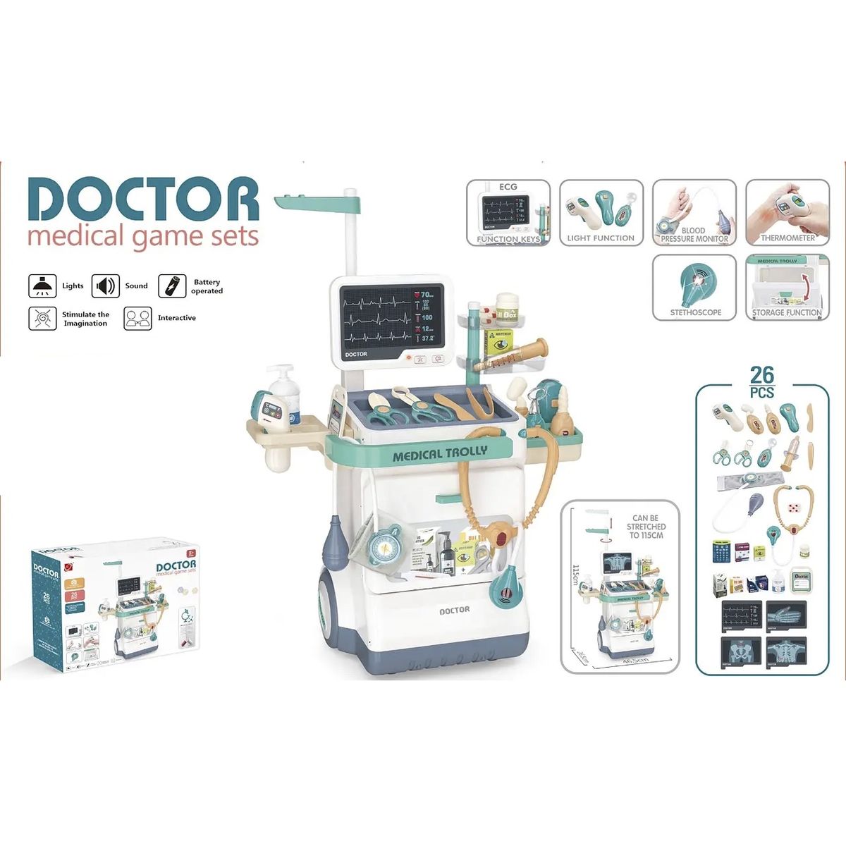 GENERICO - Set Juego Medico Estación Médica Portátil Para Niños