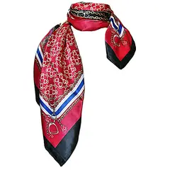 VIVAFELICIA - Pañuelo Seda Estribos Rojo