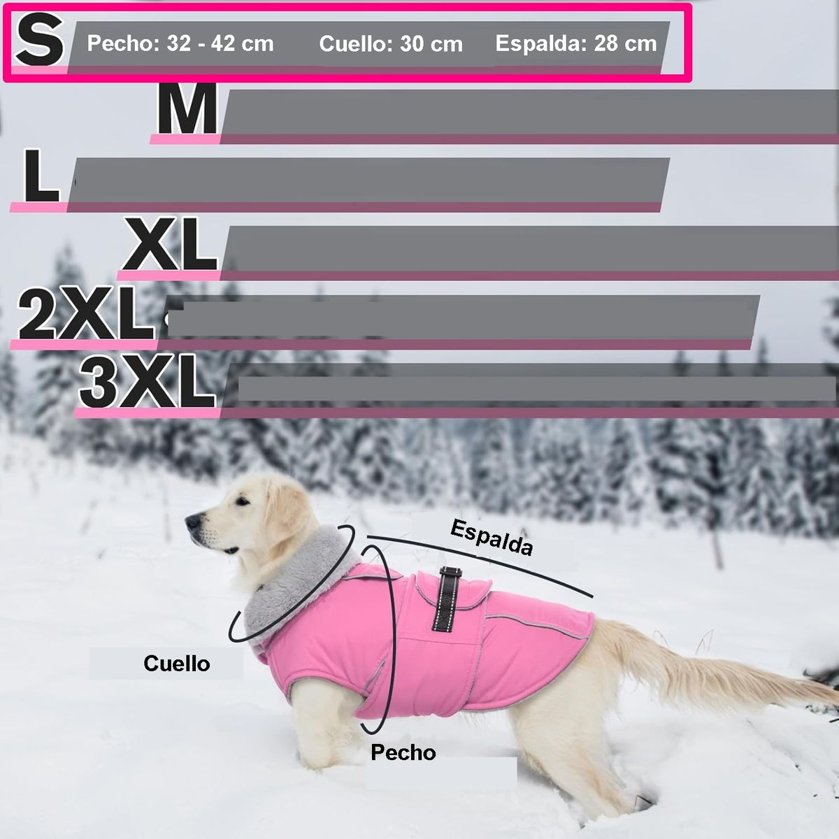 GENERICO - Chaqueta perro con forro polar Talla S ROSA GRIS