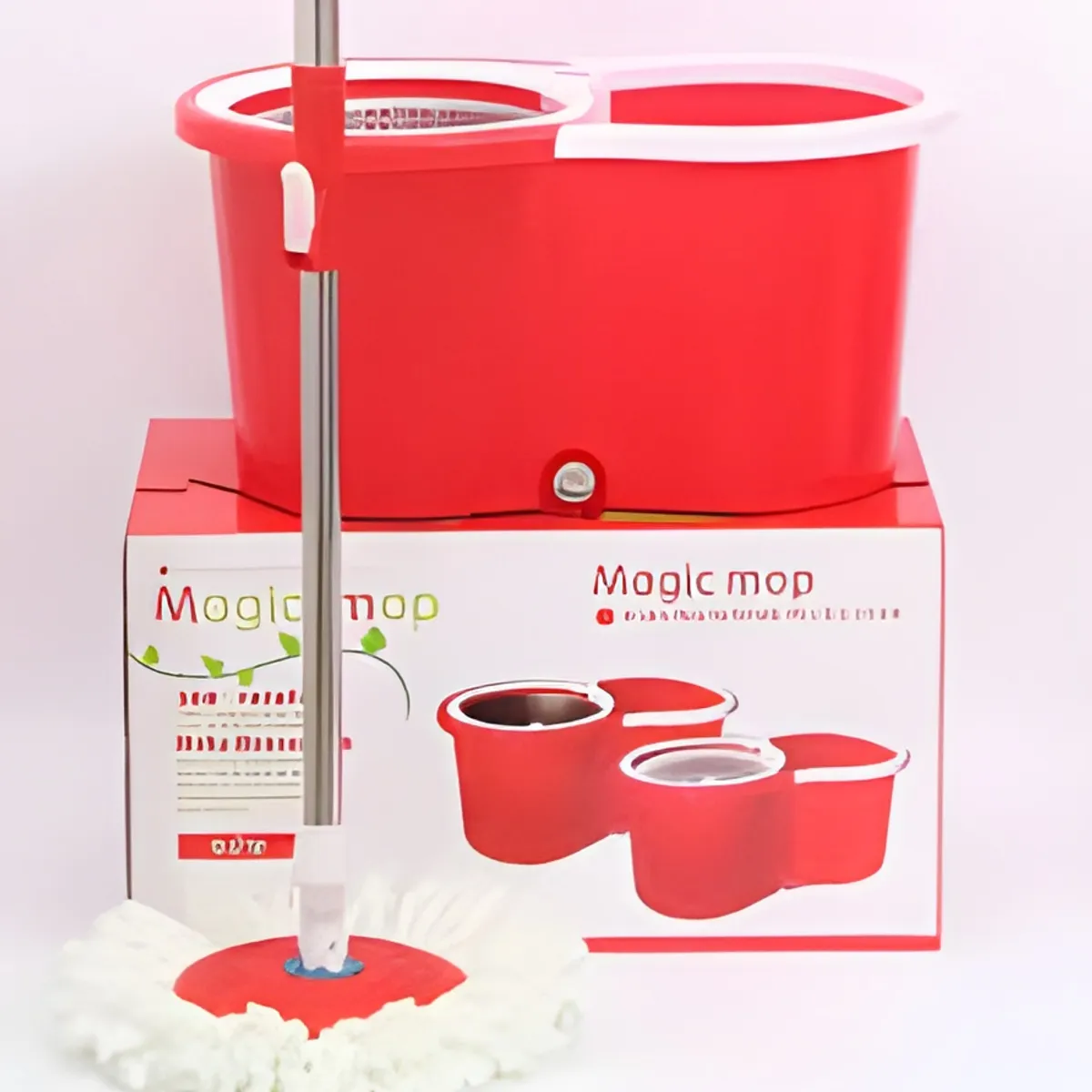 GENERICO - Cubeta Y Trapeador Magic Mop 360° Microfibra Giratorio