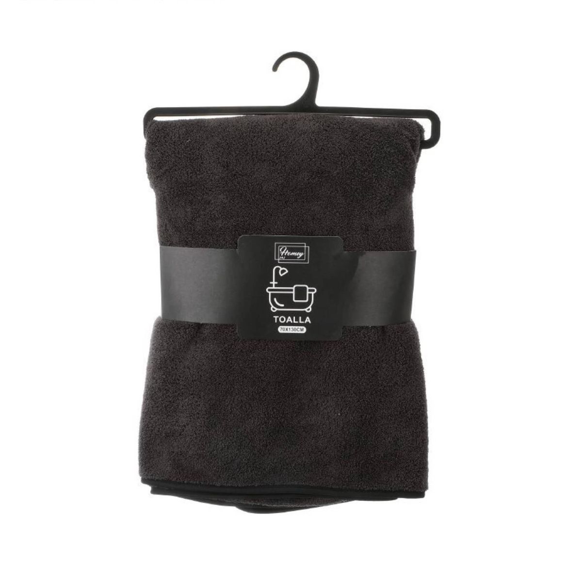 HOMEY - Pack De 3 Toallas Microfibra De Cuerpo Ducha Baño 70x130cm Gris oscuro