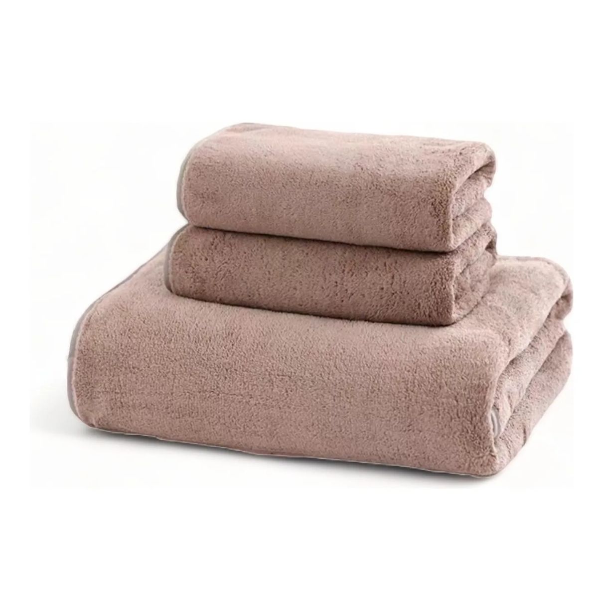HOMEY - Pack De 3 Toallas Microfibra De Cuerpo Ducha Baño 70x130cm Rosa