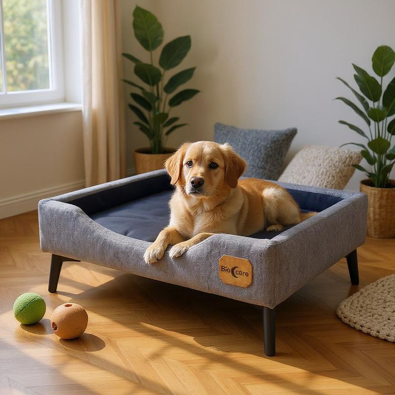 BLOCCARE - Cama de Mascotas - Talla L EXTRA 90x70 cm  Pata Metalica 12 cm