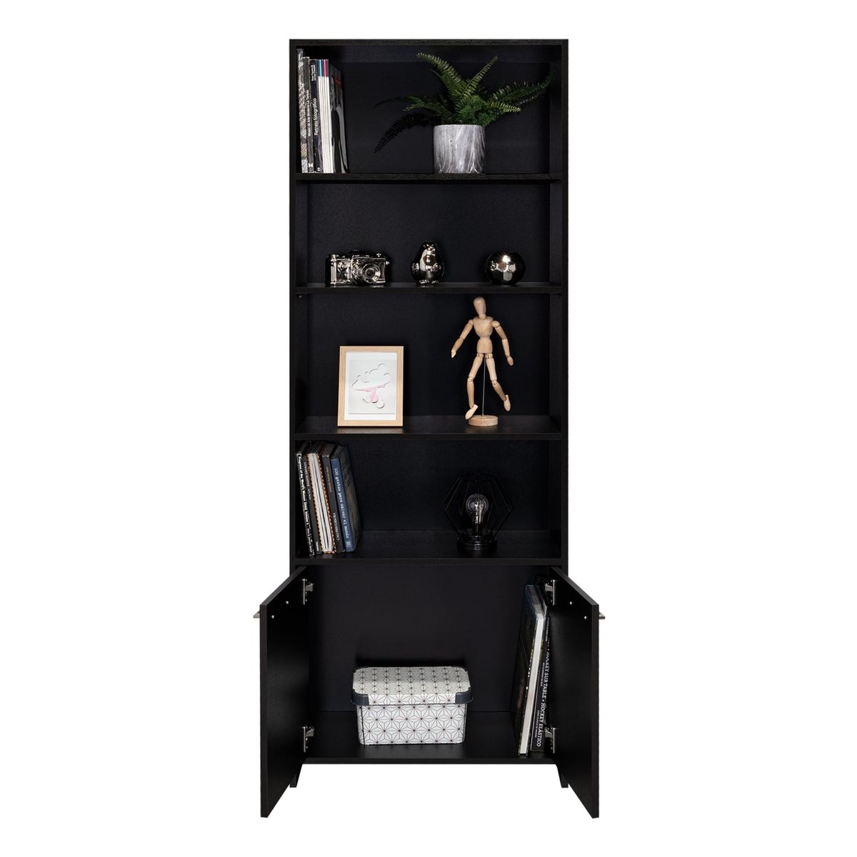 TUHOME - Biblioteca Lisa 180X63X26 Cm 2 Con Puertas Wengue