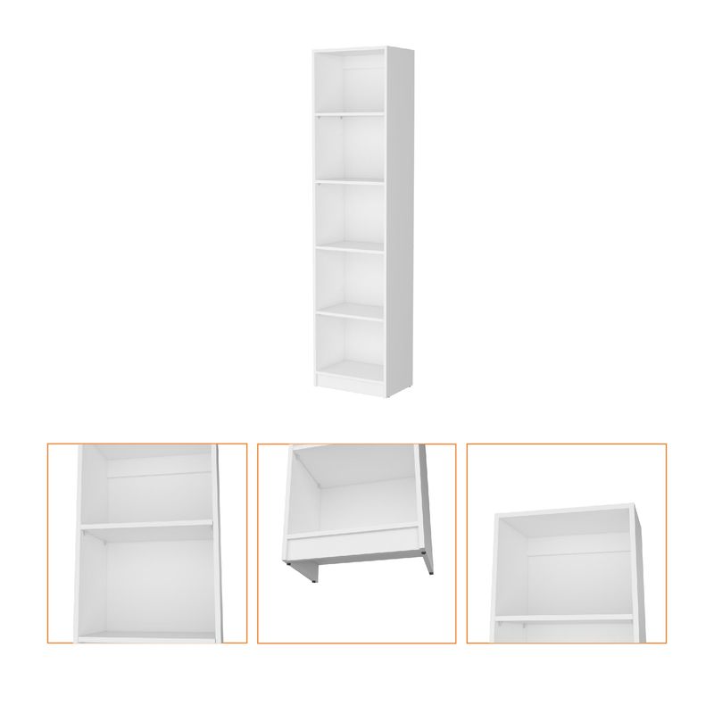 TUHOME - Estante Biblioteca Home-E 5 Niveles Blanco