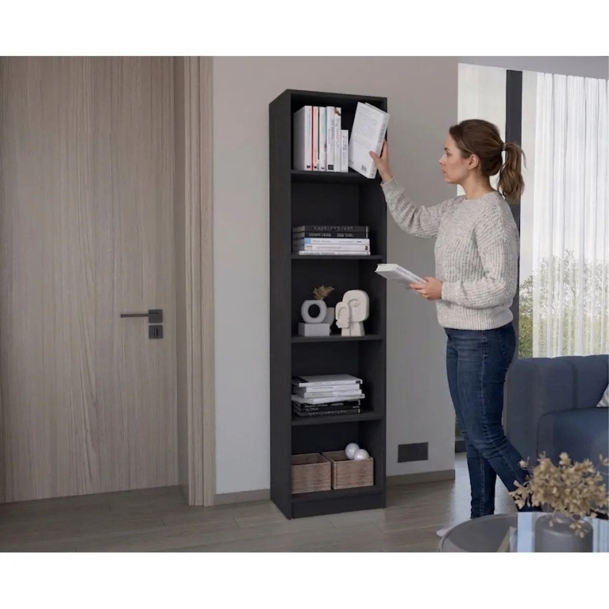 TUHOME - Estante Biblioteca Home-E 5 Niveles Wengue