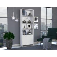 Biblioteca Lisa 180X63X26 Cm 2 Con Puertas Blanco