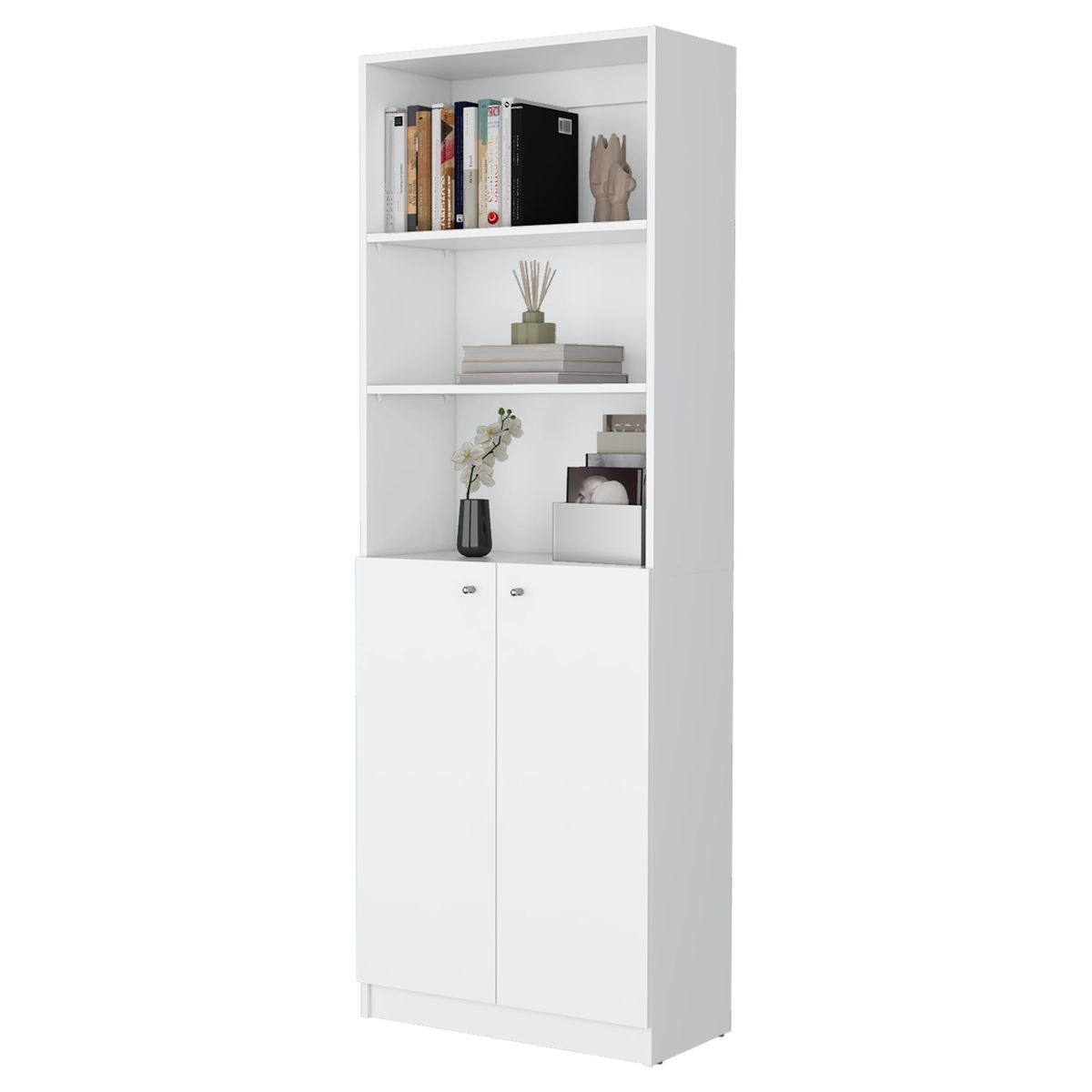 TUHOME - Biblioteca Home 2 Puertas 5 Niveles Blanco 180.6X62.8X29.9 Cm