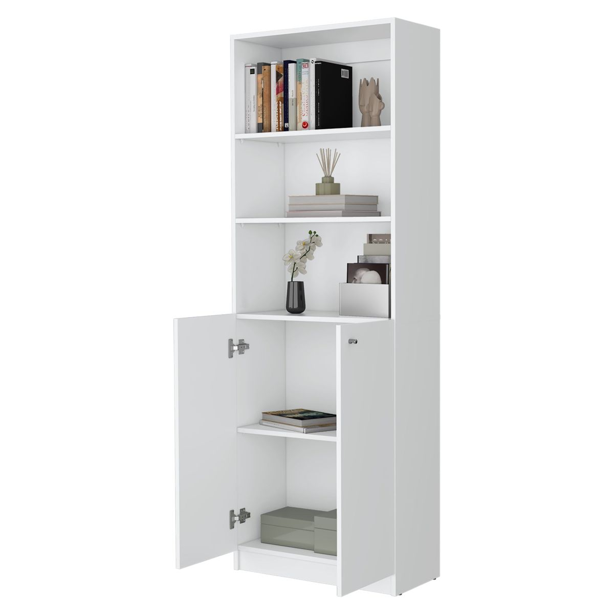 TUHOME - Biblioteca Home 2 Puertas 5 Niveles Blanco 180.6X62.8X29.9 Cm