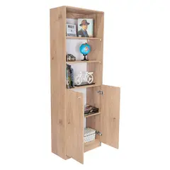 TUHOME - Biblioteca Home 2 Puertas 5 Niveles Macadamia 180.6X62.8X29.9 Cm