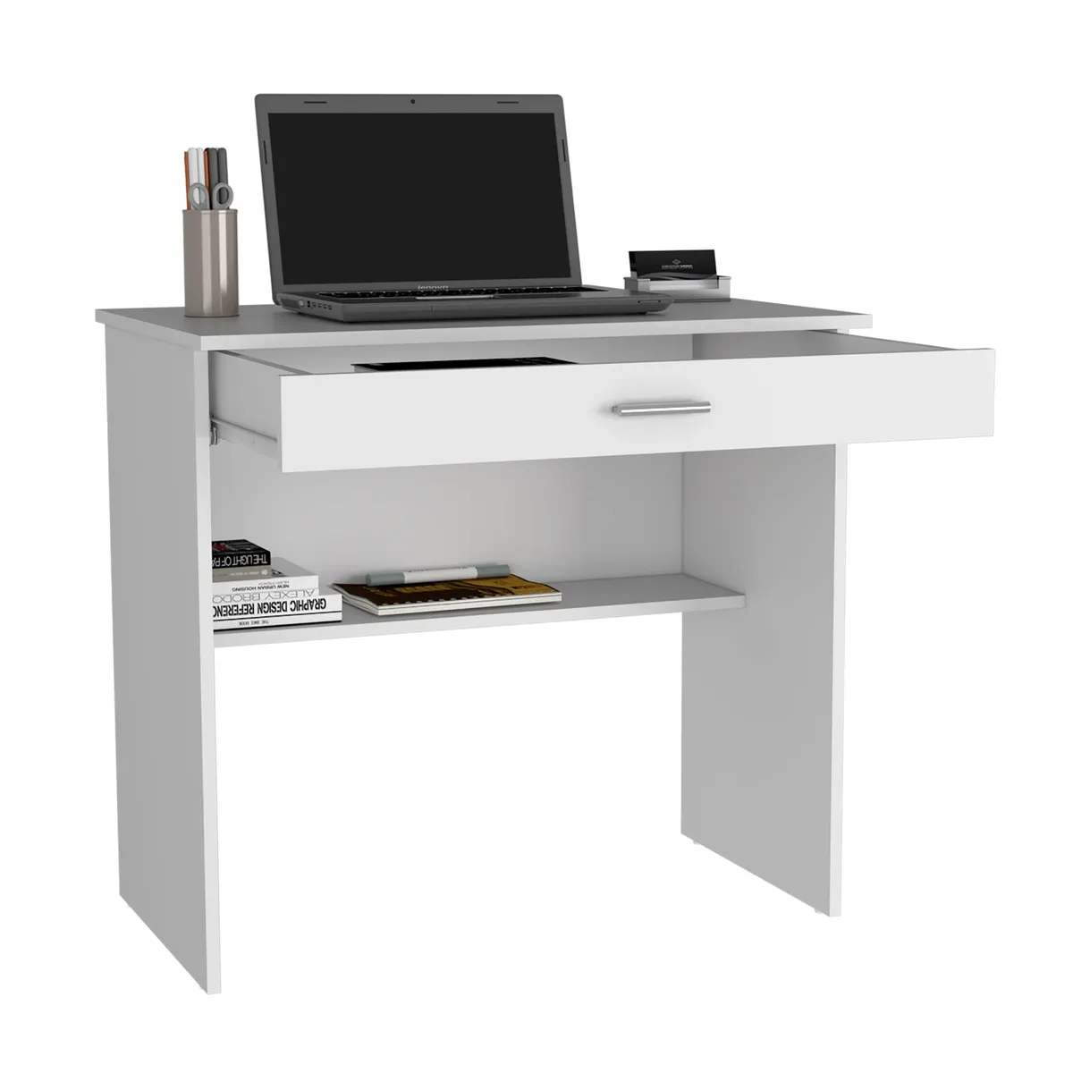 TUHOME - Escritorio 80C 1 Cajon Blanco 73X80X49.8 Cm