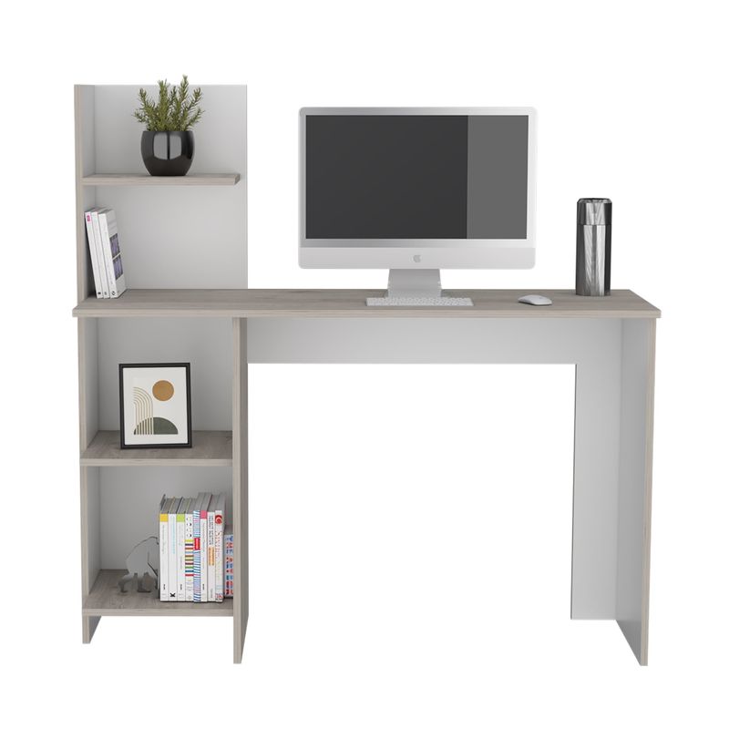 TUHOME - Escritorio Con Biblioteca Vilna Bardolno Y Blanco 120X120X45 Cm