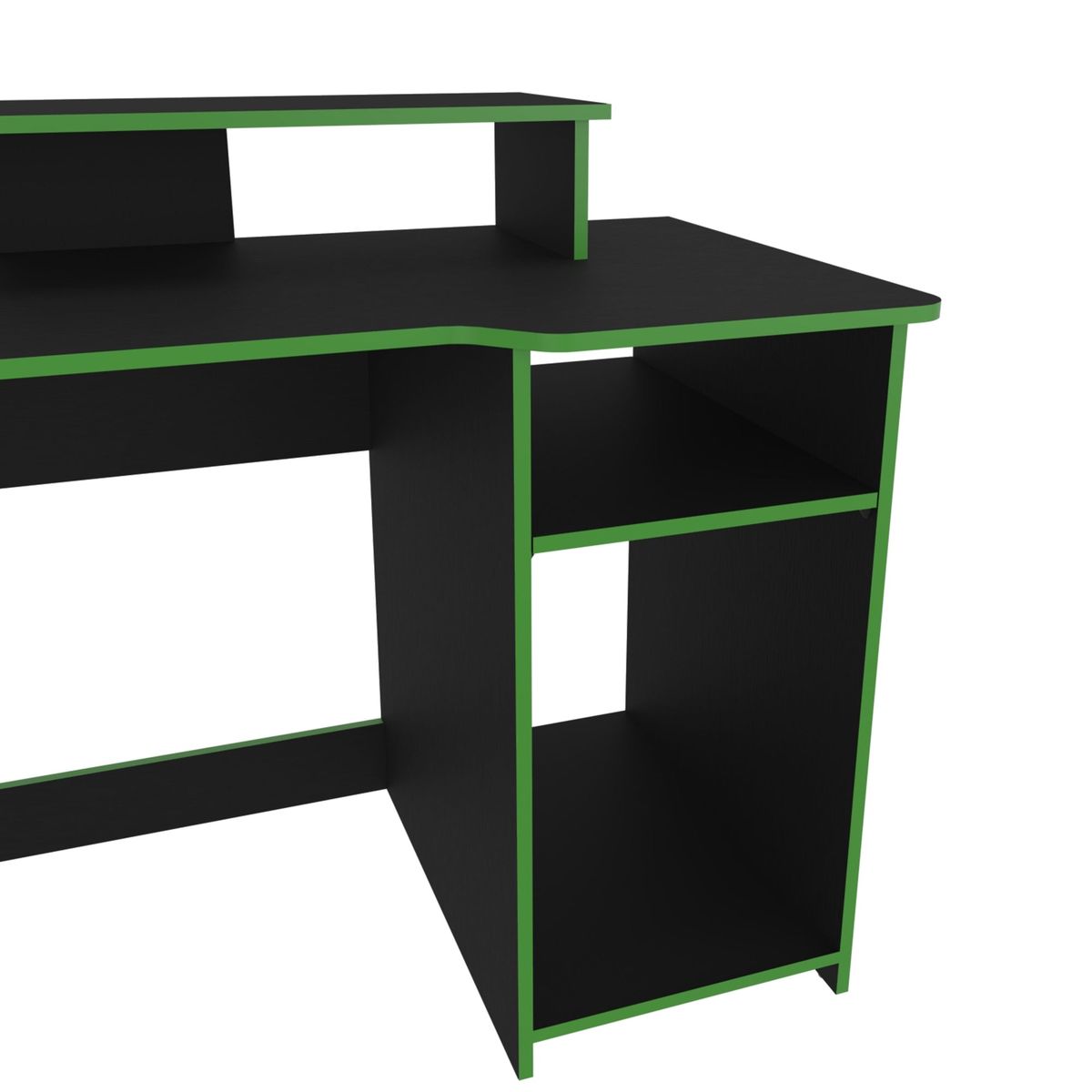 TUHOME - Escritorio Gamer Con 2 Niveles Para Monitores Huni Wengue Y Verde