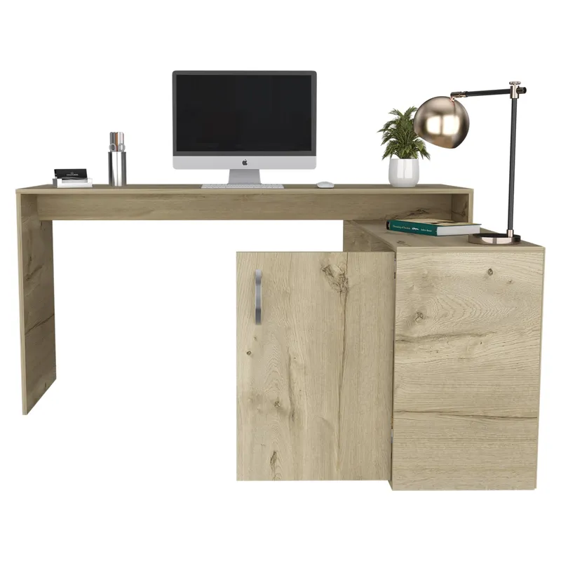 TUHOME - Escritorio En L 1 Puerta Axis Duna 76.5X151.5X116X5 Cm