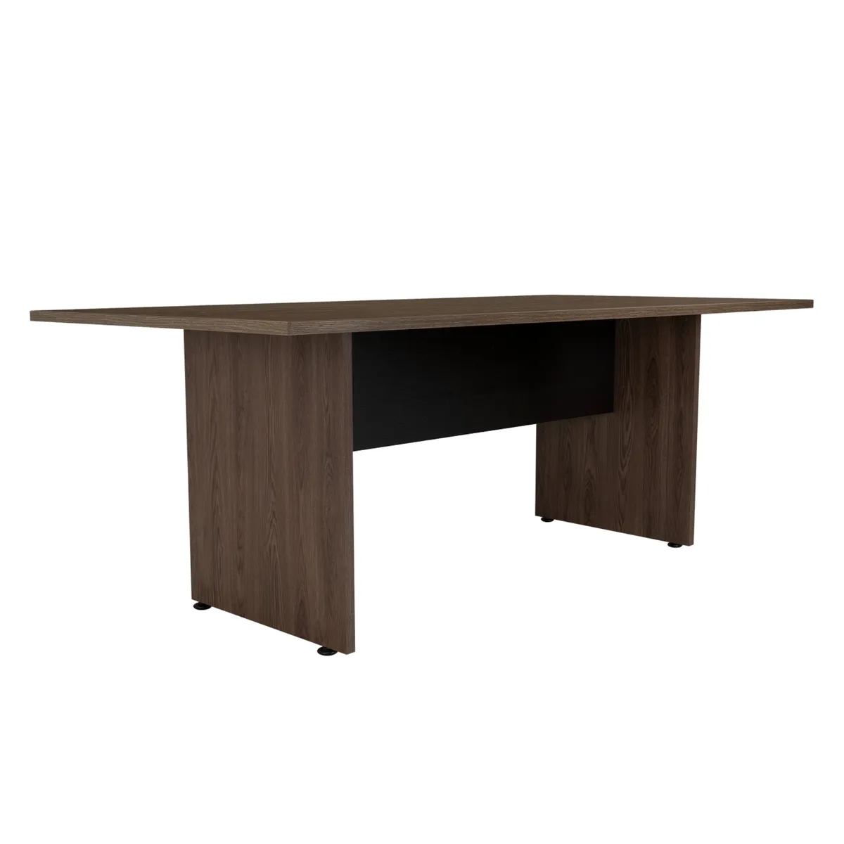 TUHOME - Mesa De Reunion Rectangular Home Office Negro Y Coñac 75X200X100 Cm