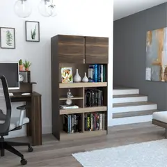 TUHOME - Biblioteca Office W-80 2 Puertas Café Y Miel