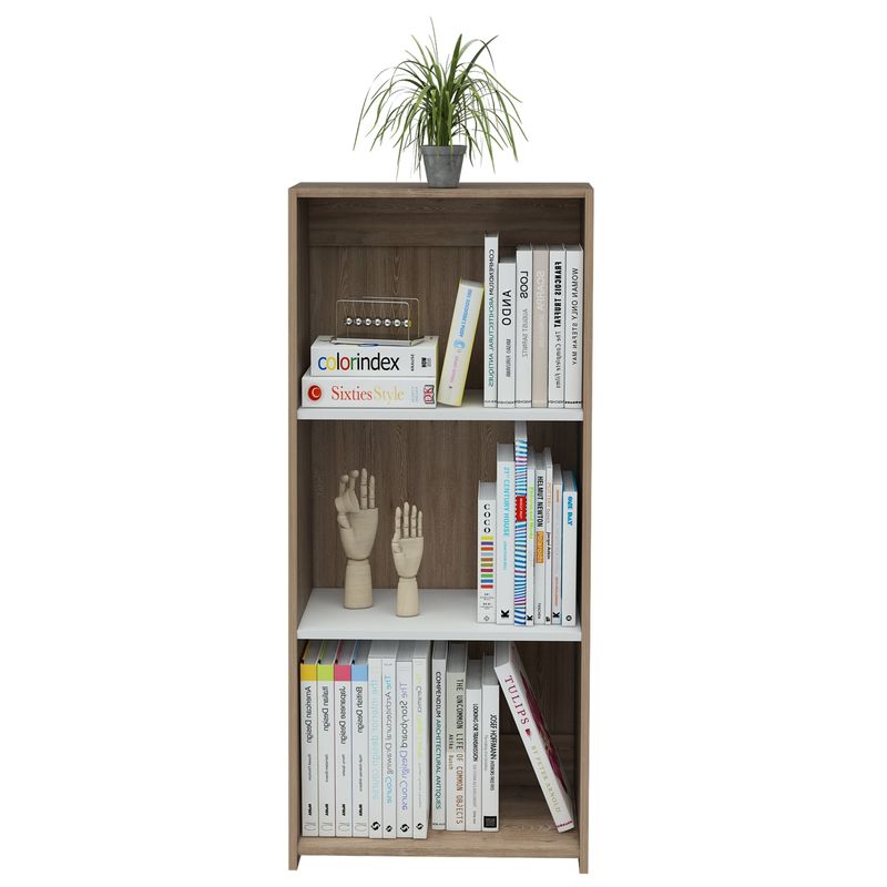 TUHOME - Biblioteca Note 120X53.1X37.9 Cm Blanco Y Miel