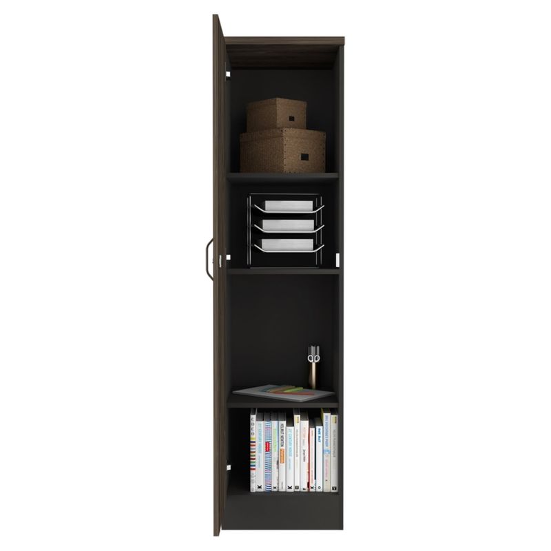 TUHOME - Biblioteca 1 Puerta Home Office Negro Y Coñac
