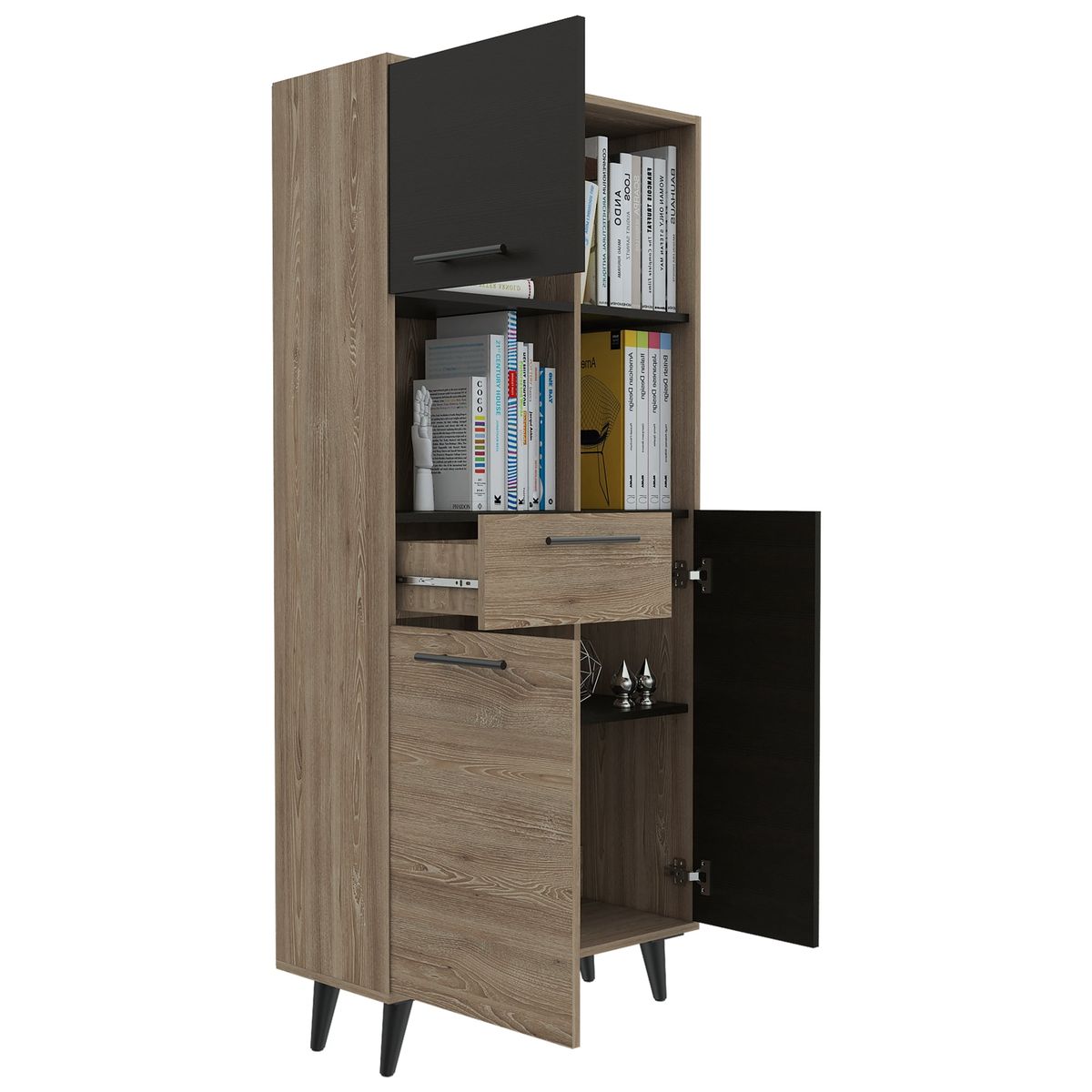 TUHOME - Biblioteca Bilbao Miel Y Wengue 160X72X30 Cm