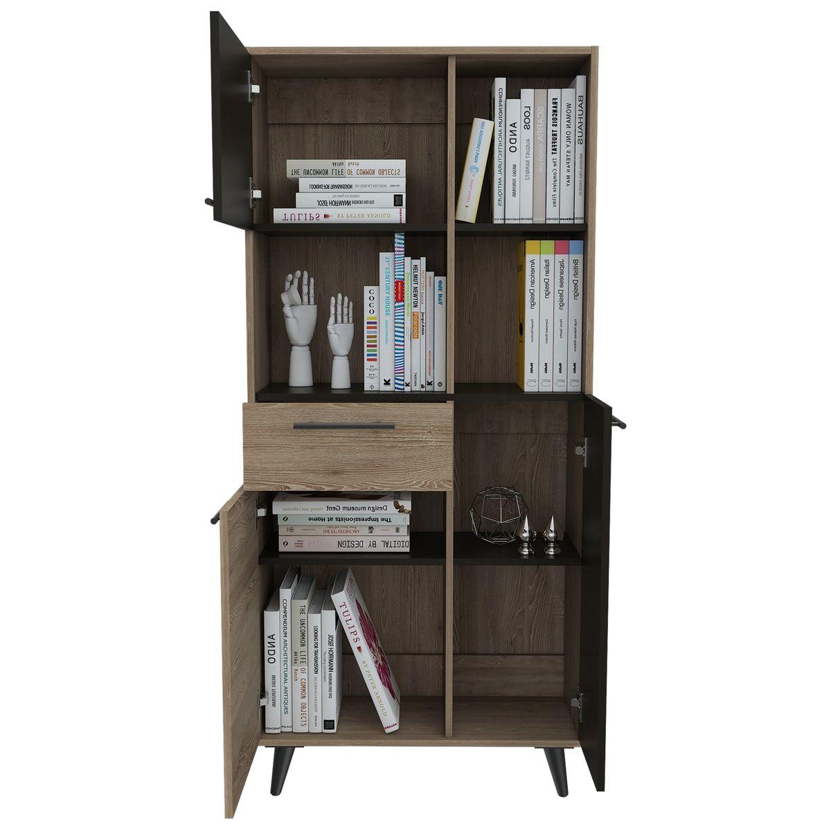 TUHOME - Biblioteca Bilbao Miel Y Wengue 160X72X30 Cm