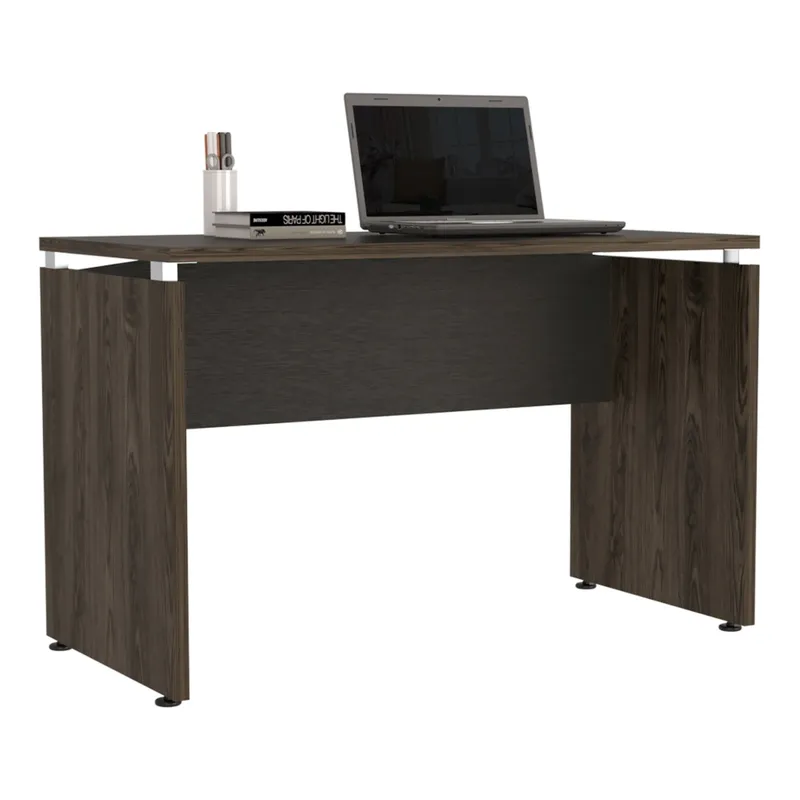 TUHOME - Escritorio M-120 Home Office Negro Y Coñac 72X120X60 Cm
