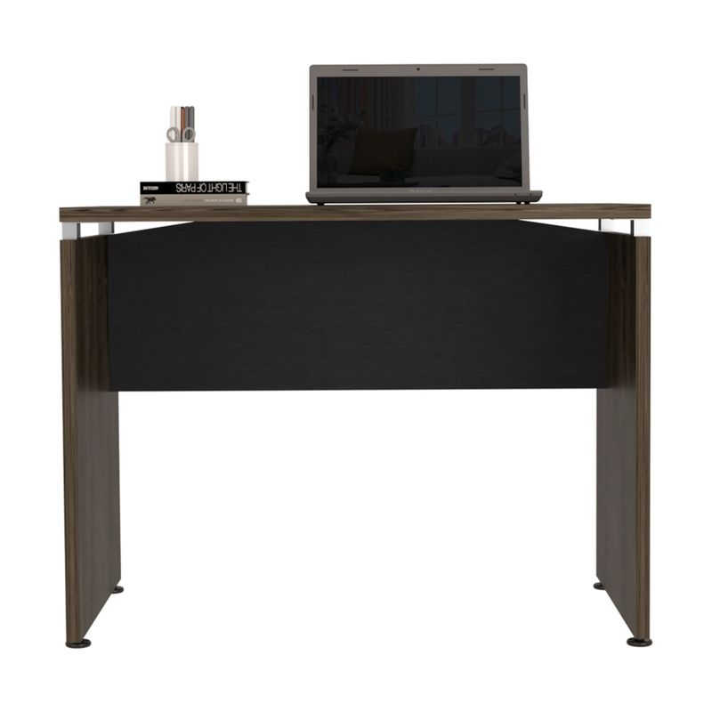 TUHOME - Escritorio M-100 Home Office Negro Y Coñac 75X100X60 Cm