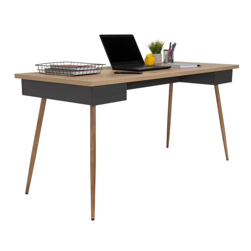 TUHOME - Escritorio Newport 150 73.5X150X63 Cm Duna Y Plomo