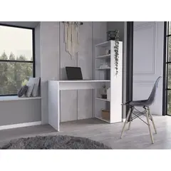TUHOME - Escritorio - Café Claro y Blanco 144x120x53 cm