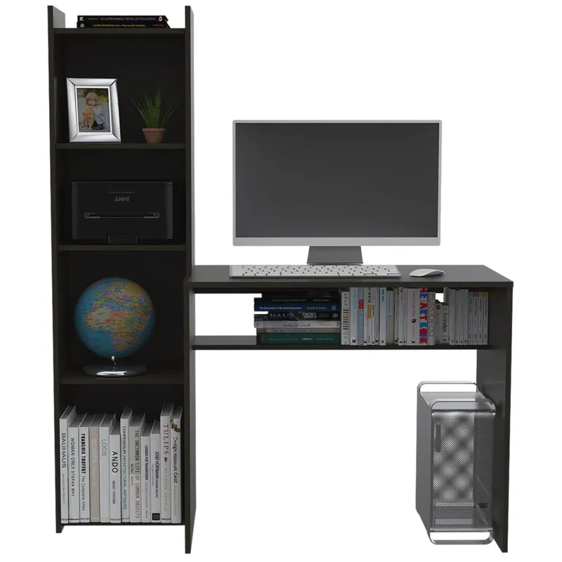 TUHOME - Escritorio Con Biblioteca Napoli  Wengue 150X127.1X50 Cm