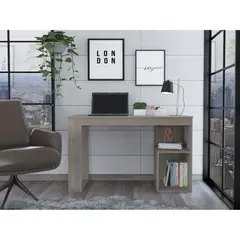 TUHOME - Escritorio - Café Oscuro y Gris 73.5x120x50 cm