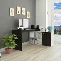 TUHOME - Escritorio - Negro y Blanco 76.5x151.5x116.5 cm