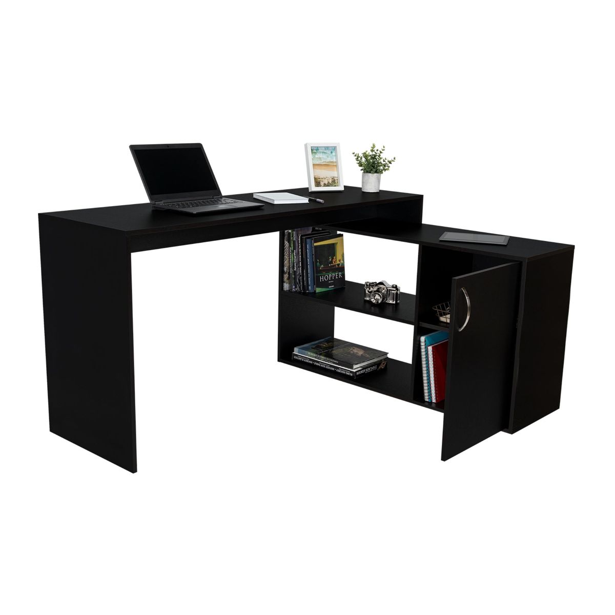 TUHOME - Escritorio En L 1 Puerta Axis Wengue