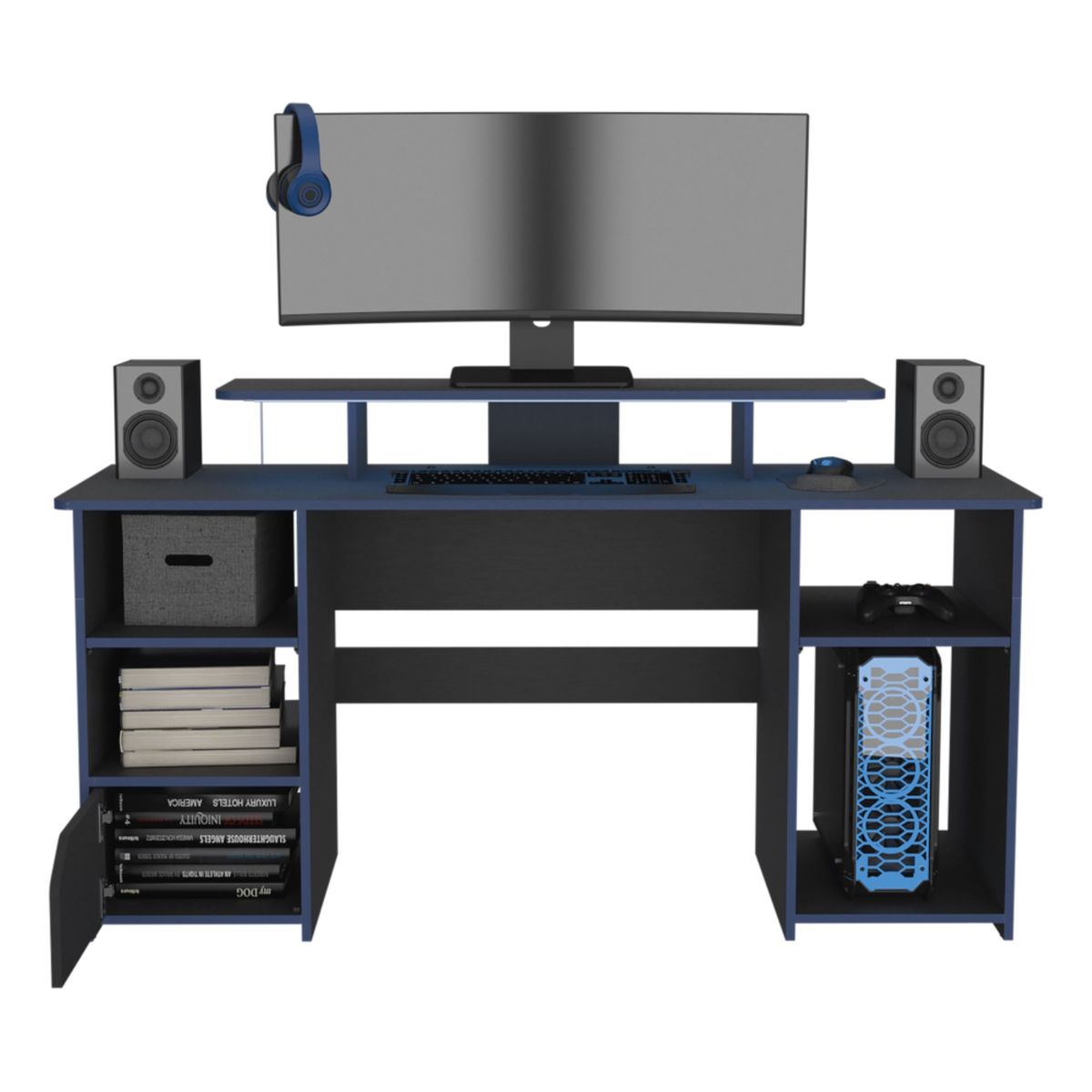 TUHOME - Escritorio Gamer - Negro 88.5x61.8x19.6 cm