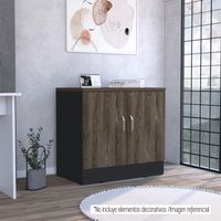 Buffet Office 2 Puertas Negro Y Coñac 75X80X48.5 Cm