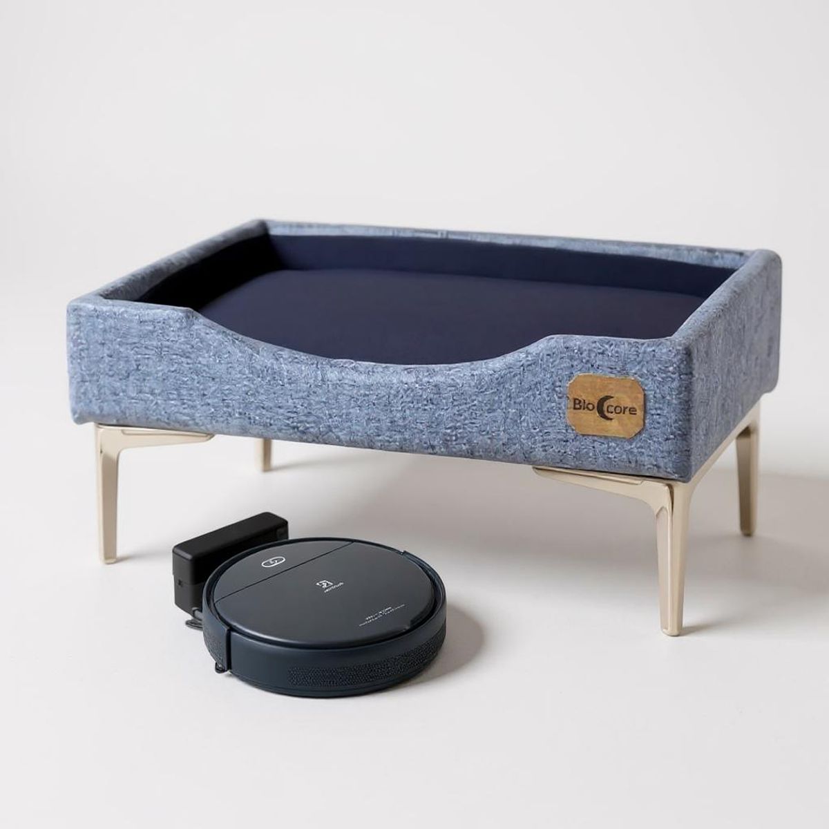 BLOCCARE - Cama de Mascotas - Talla M EXTRA 50x75 cm  Pata Cromada 15 cm (Gris)