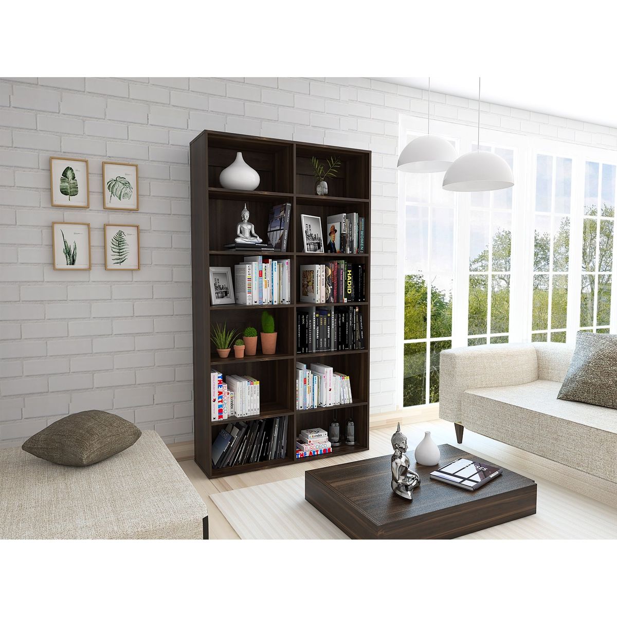 TUHOME - Biblioteca Office W-97 Café Oscuro