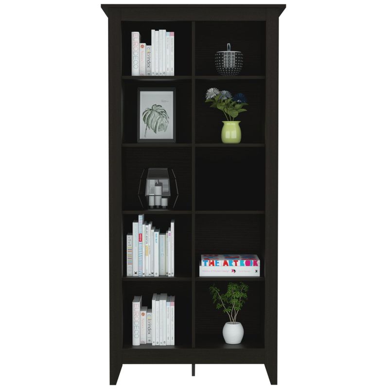 TUHOME - Librero Essential 10 Espacios Wengue 180X86.5X40.7 Cm