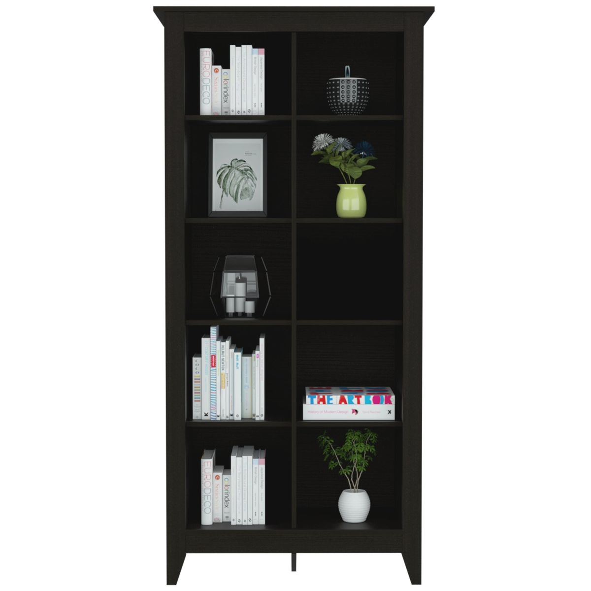 TUHOME - Librero Con 8 Repisas- Negro 180x86.5x40.7 cm