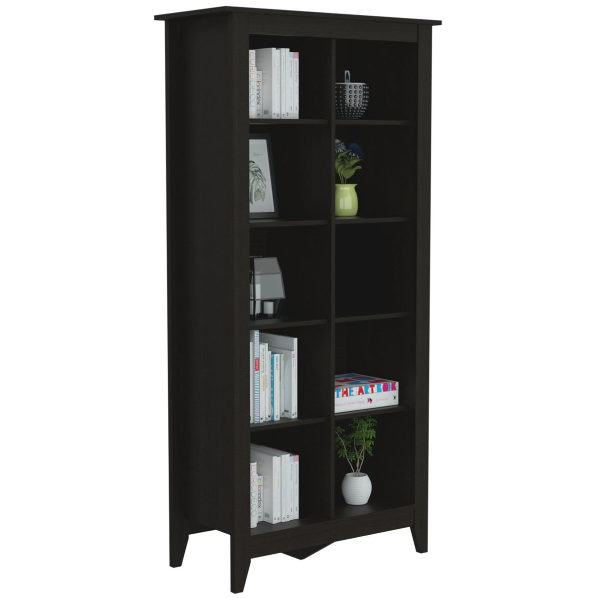 TUHOME - Librero Con 8 Repisas- Negro 180x86.5x40.7 cm