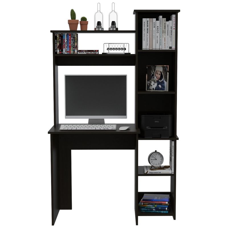 TUHOME - Escritorio Con Biblioteca Office Wengue 162.5X98.5X45.3 Cm