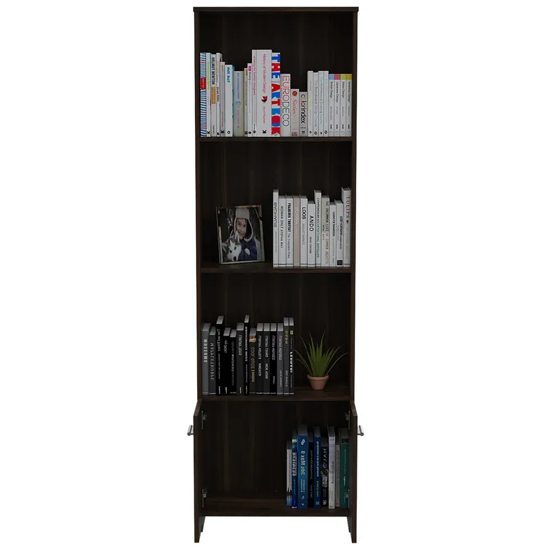 TUHOME - Biblioteca Office W-55 2 Puertas Café Oscuro 181X55X27 Cm