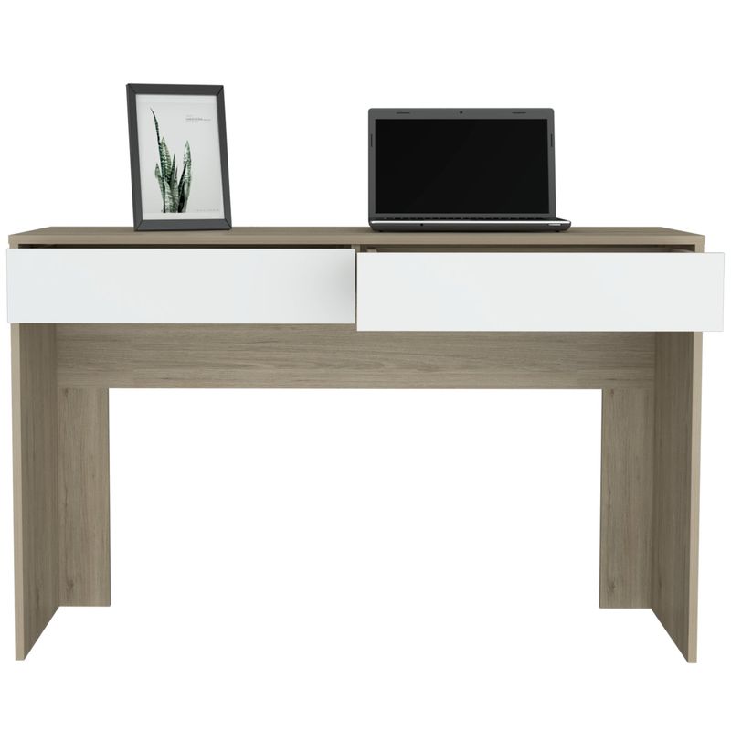 TUHOME - Escritorio Con 1 Cajon Acre Rovere Y Blanco 75X120X45 Cm