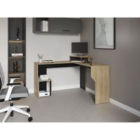 Escritorio En L Juanita Fresno Y Wengue 90.6X130X130 Cm