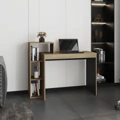 TUHOME - Escritorio Biblioteca Britt Fresno Y Wengue 90X110X40 Cm