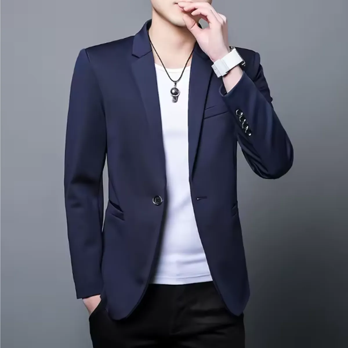 XPRESS RECHARGE - Blazer liso de alta calidad para hombre