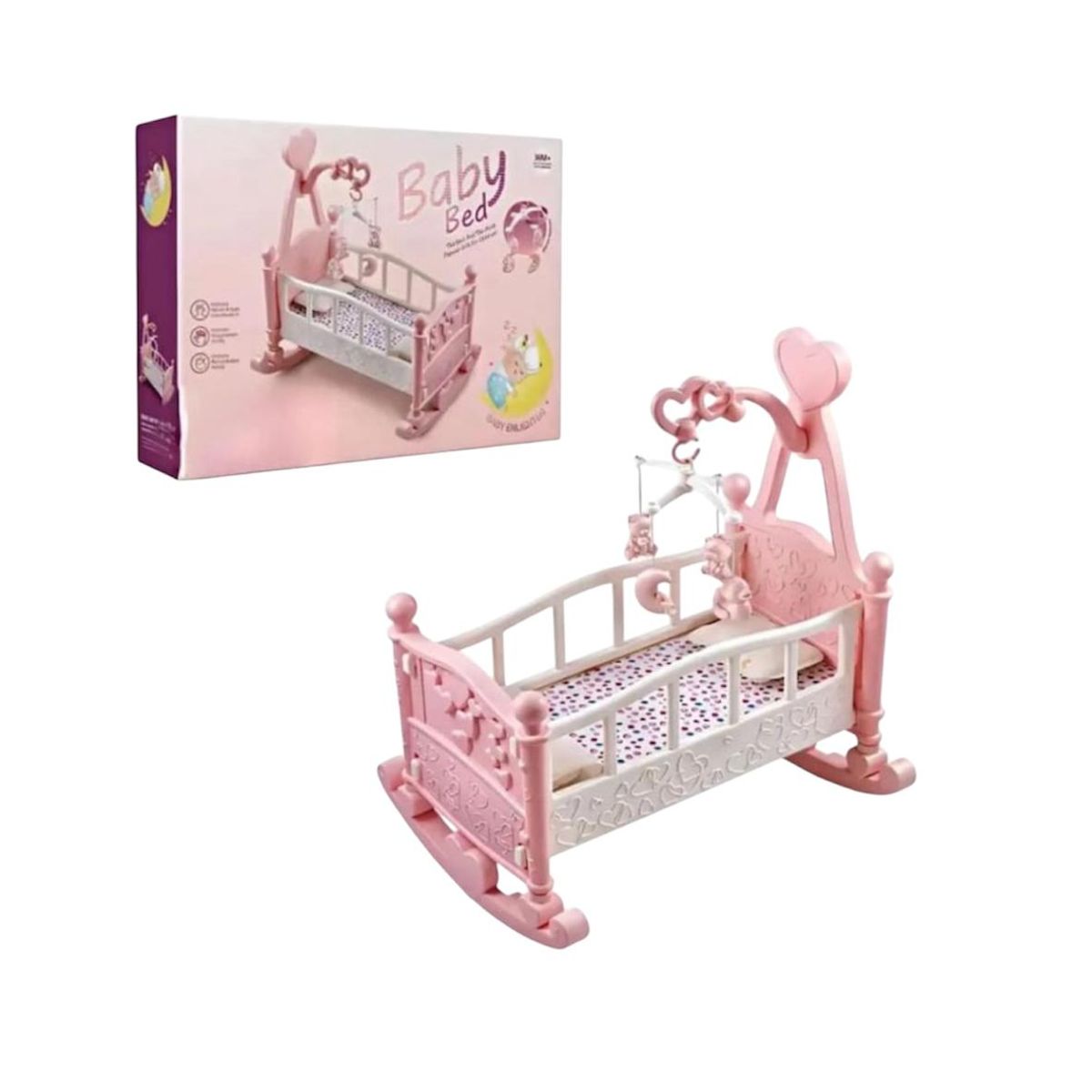 GENERICO - Cuna Para Muñeca Bebé Juguete Para Niñas Rosado